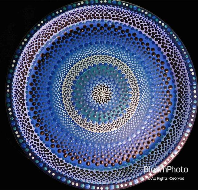 Blue Plate, Mixed Media Art
