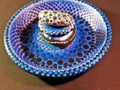 Blue Plate and Stones