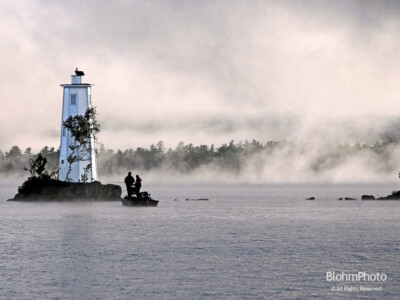 Fisherman in Fog, Lake Sunapee