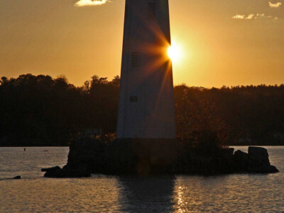 Loon Lighthouse and Autumn Sunset