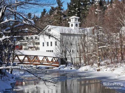 Sugar River Bridge in WInter, Sunapee, NH