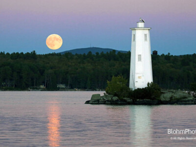 Super Full Moon and Loon Light Reflections